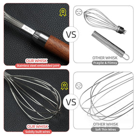 FDEYIQ wooden handle provides ergonomic grip during mixing.