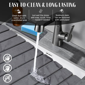 FDJTPOIU gray minimalist kitchen mat blends with countertops