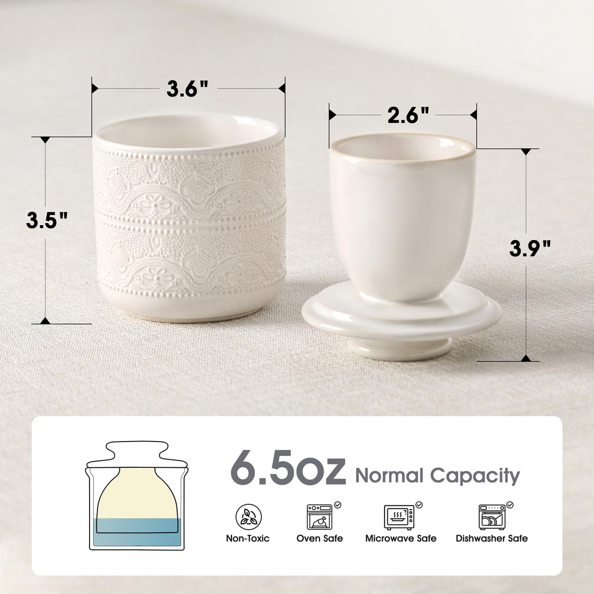 FE FUN ELEMENTS butter crock base with water bath keeps butter soft and spreadable.