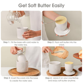 FE FUN ELEMENTS butter crock white countertop display for everyday use.