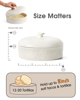 FE Fun Elements tortilla warmer with white lid adds elegant table touch