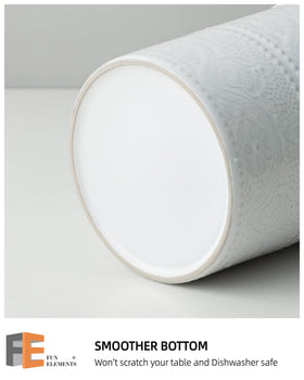 FE FUN ELEMENTS heavy-base white ceramic keeps the holder steady during use.