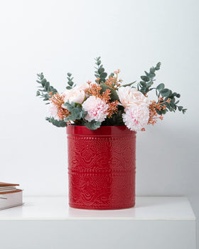 FE FUN ELEMENTS lace emboss design enhances farmhouse kitchen décor.