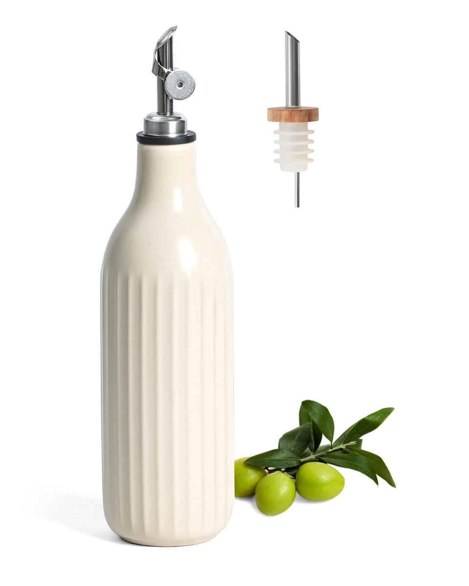 FE FUN ELEMENTS olive oil dispenser on the counter for mess-free pouring
