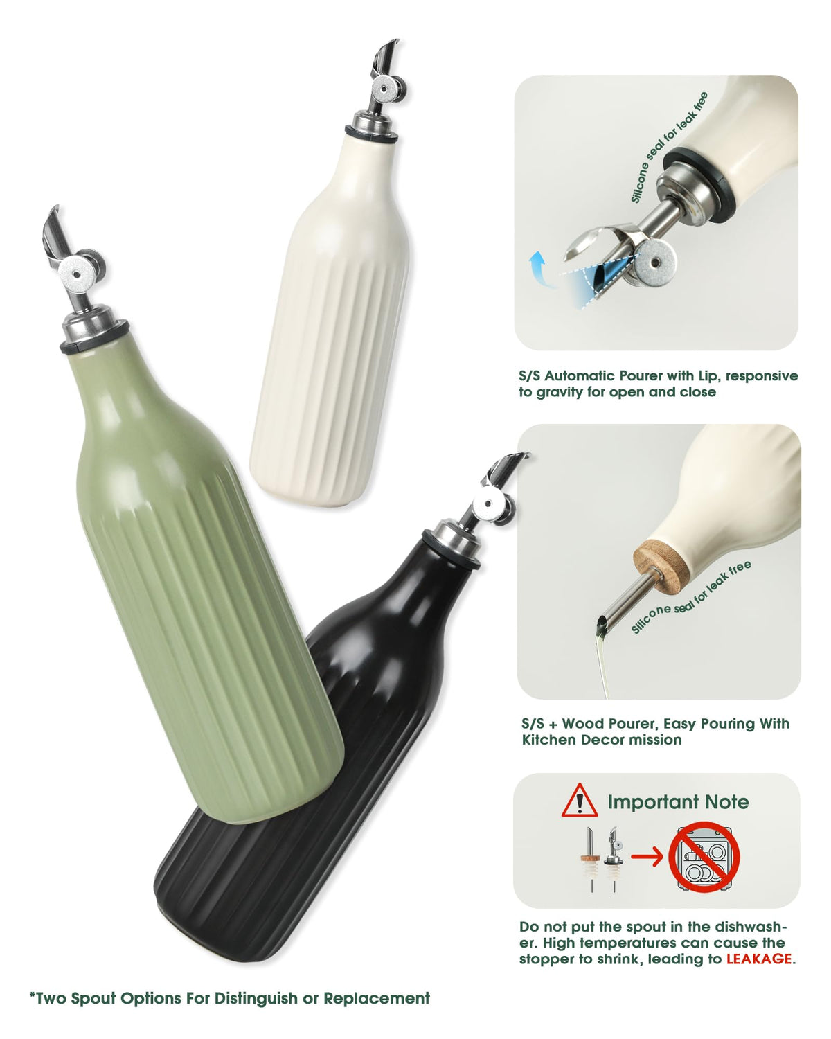 FE FUN ELEMENTS opaque ceramic bottle protects freshness from light.