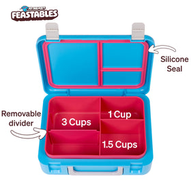 Feastables removable BPA-free tray in three compartments ready for meals