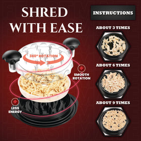 Feastmate shredder base with anti-slip feet for stable, mess-free use