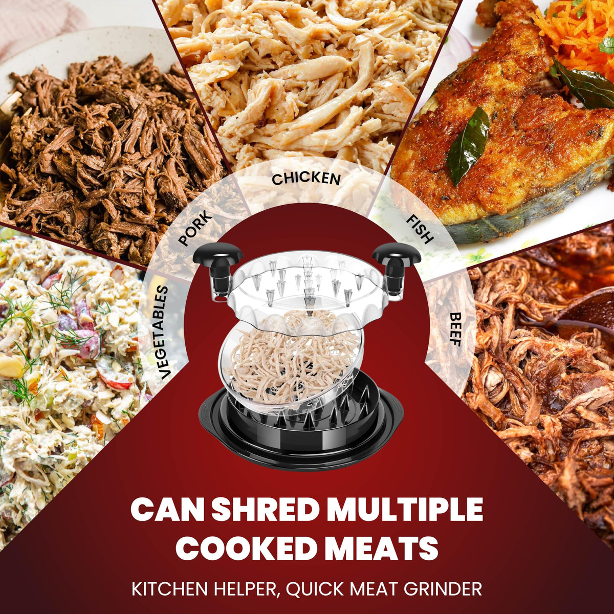 Feastmate chicken shredder heat resistant up to 356 degrees Fahrenheit