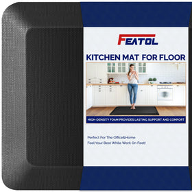 FEATOL anti-fatigue mat on a desk setup, supporting all-day comfort