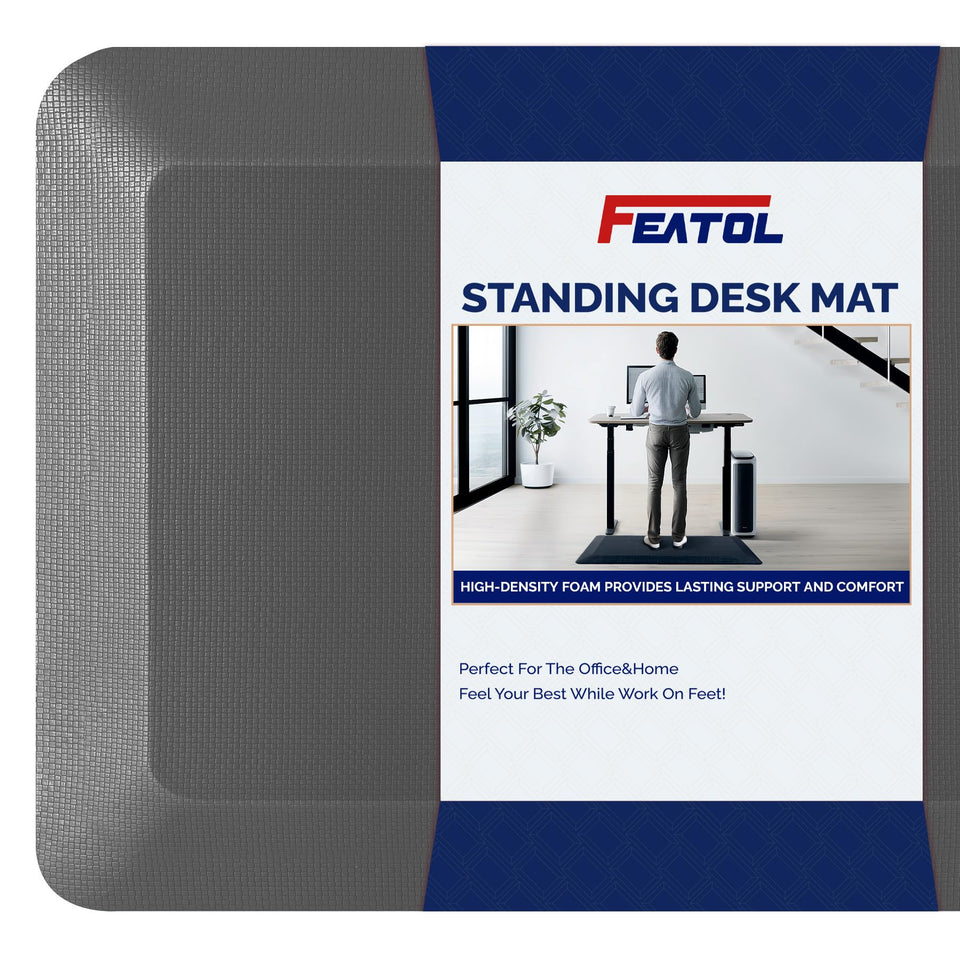 FEATOL anti fatigue mat in office setup showcasing memory foam comfort