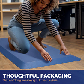 FEATOL textured surface provides stable footing during long standing sessions.