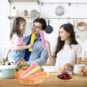 Yogurt or fruit smoothies packed in FEBSNOW popsicle bags