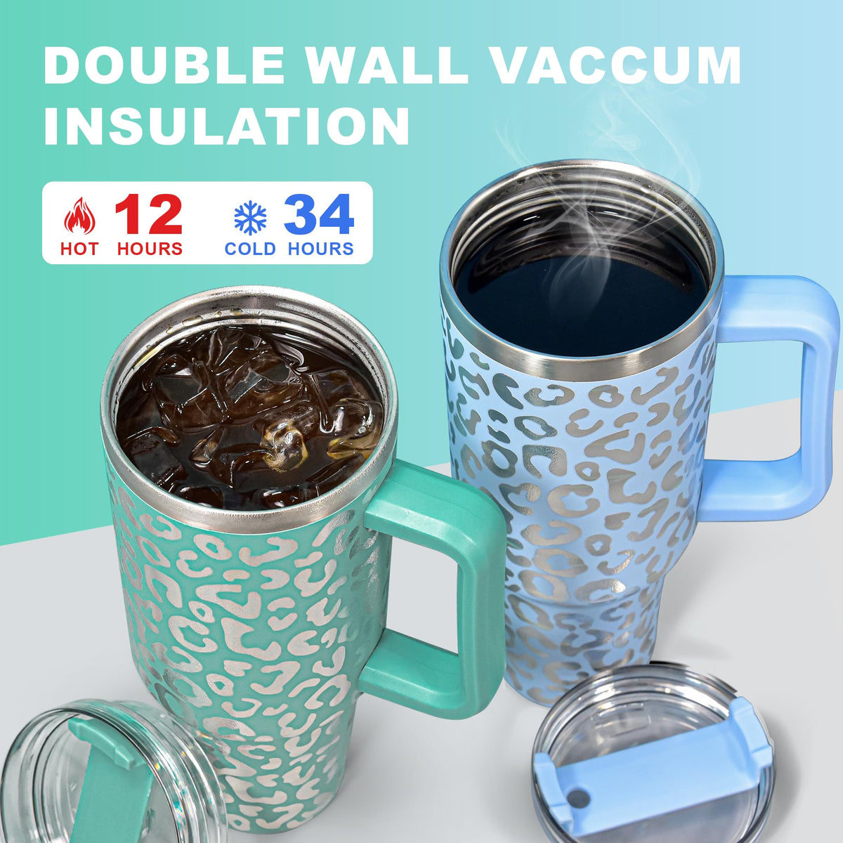 FECBK double-wall insulation close-up preserves hot and cold drinks.