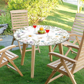 Fecvdlis easy-install fitted round tablecloth for fast setup.