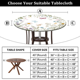 Fecvdlis waterproof round tablecloth protecting surfaces for spills and outdoor meals.