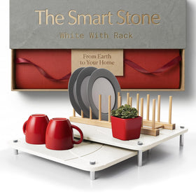 FEDBB Nested Dish Drying Stone Mats front view showing compact, fast-drying design for clean countertops.