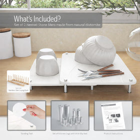 FEDBB two mats with bamboo rack included shown as a compact drying station for countertops.