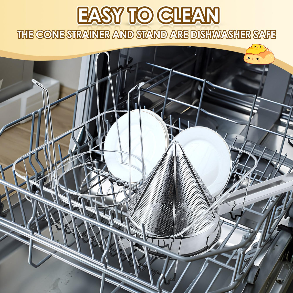 Feekoon conical chinois drains tomato pulp efficiently for sauces.