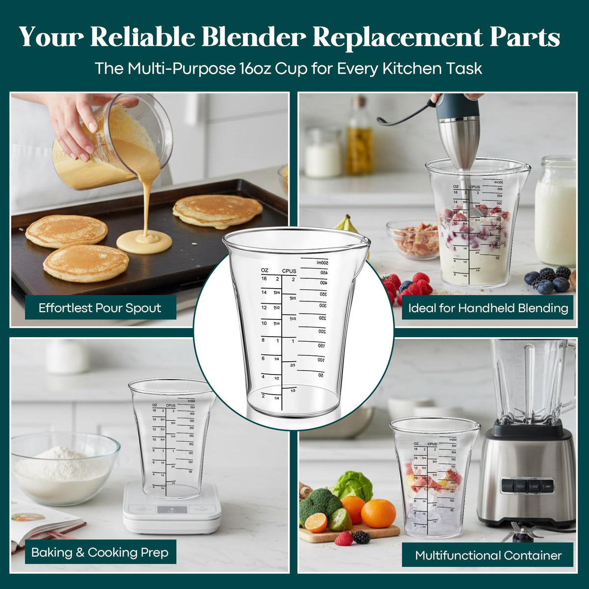 Feekoon 16oz cup supports smoothies, soups, and baby foods with safe material