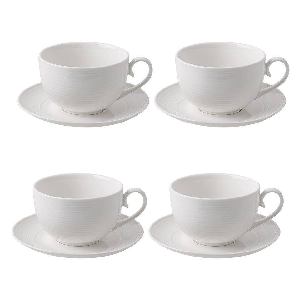 Feenmai 12oz cappuccino cups with saucers for café-style home service