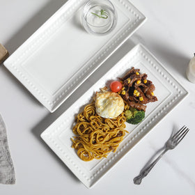 Feenmai stackable platters save cabinet and table space.