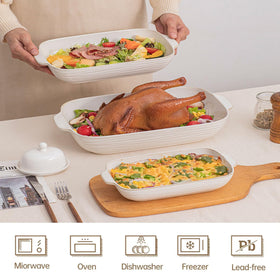 Feenmai small 8.4-inch Arctic White baking dish for individual desserts.