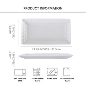 Feenmai white porcelain platters are dishwasher safe and easy to clean.