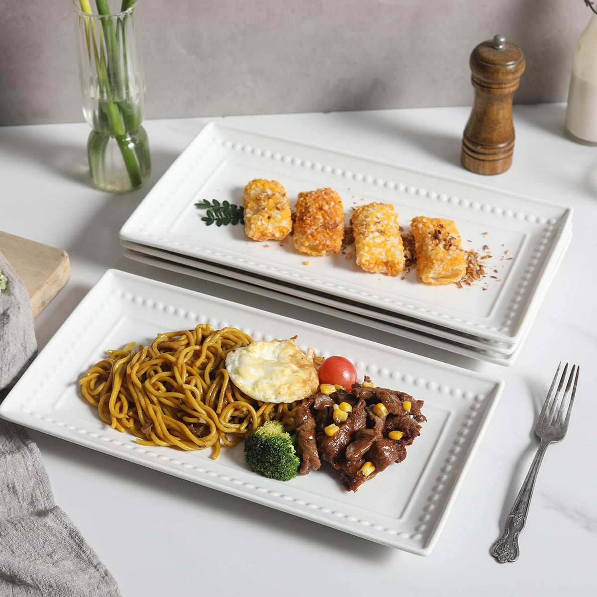 Feenmai classic white design complements modern and traditional dining styles.