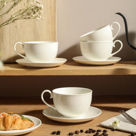 Feenmai latte macchiato cups with saucers designed for steady heat
