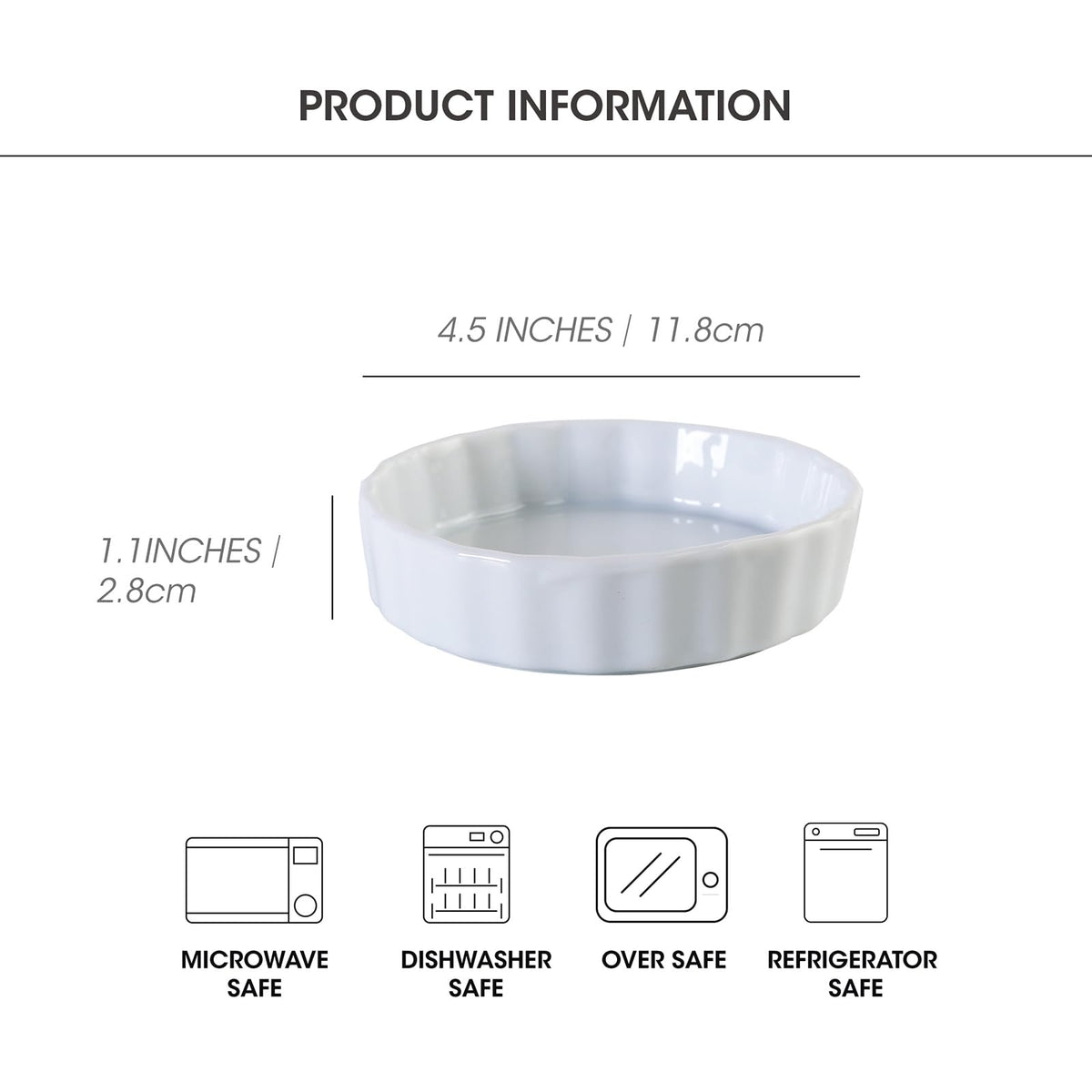 Feenmai premium ceramic porcelain ramekins for even heat