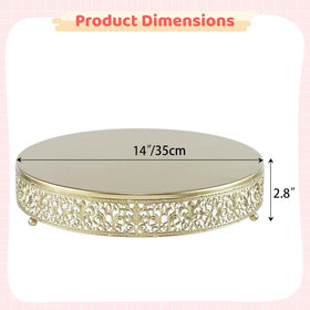 FEICTPOX 14-inch gold cake stand side profile showing stable base for cupcakes and desserts