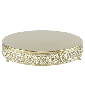 FEICTPOX 14-inch gold cake stand top view highlighting sturdy metal construction for elegant display