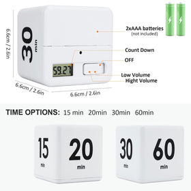 Feilifan Cube Timer beep and red light reminder for study.