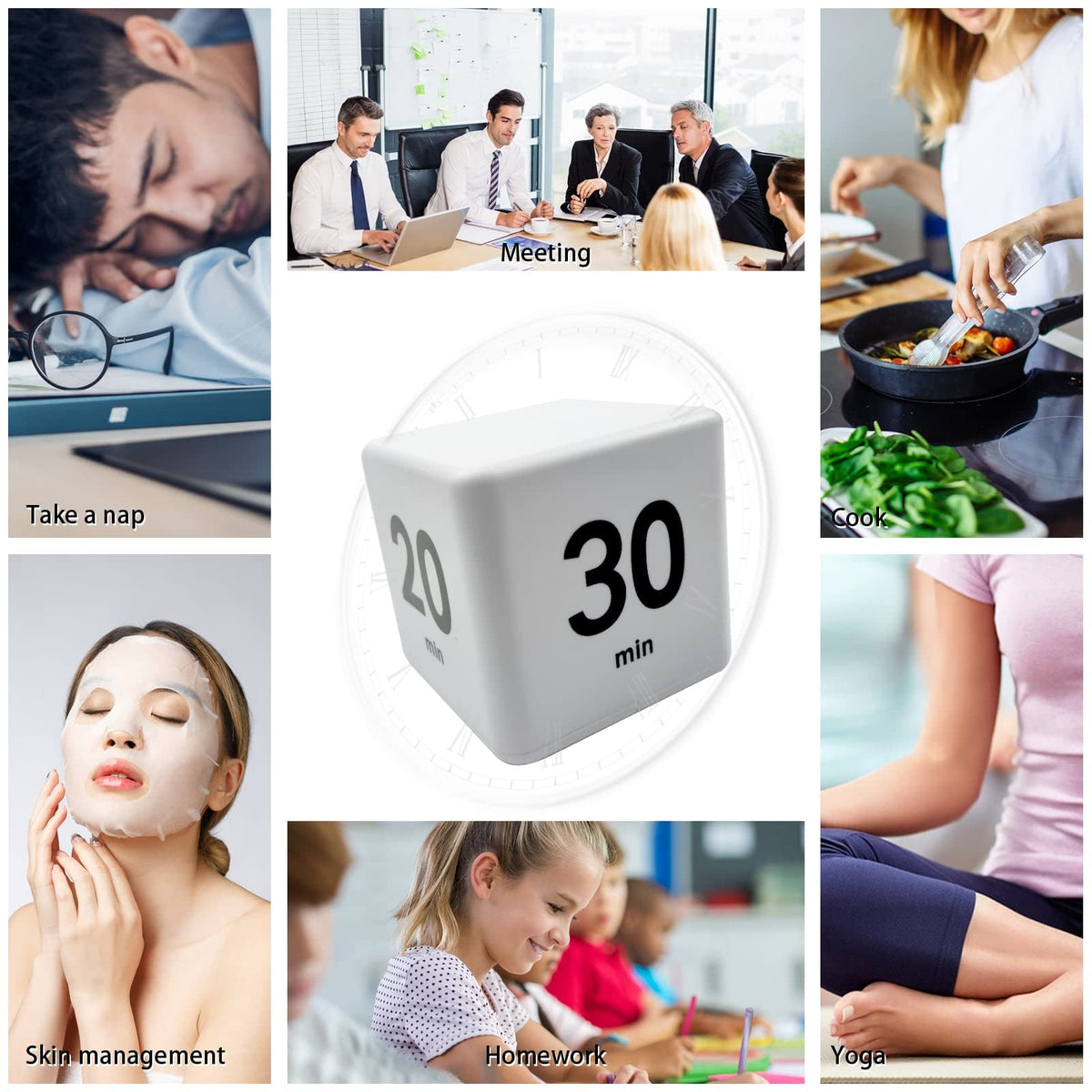 Feilifan Cube Timer presets for 15, 20, 30, 60 minutes.