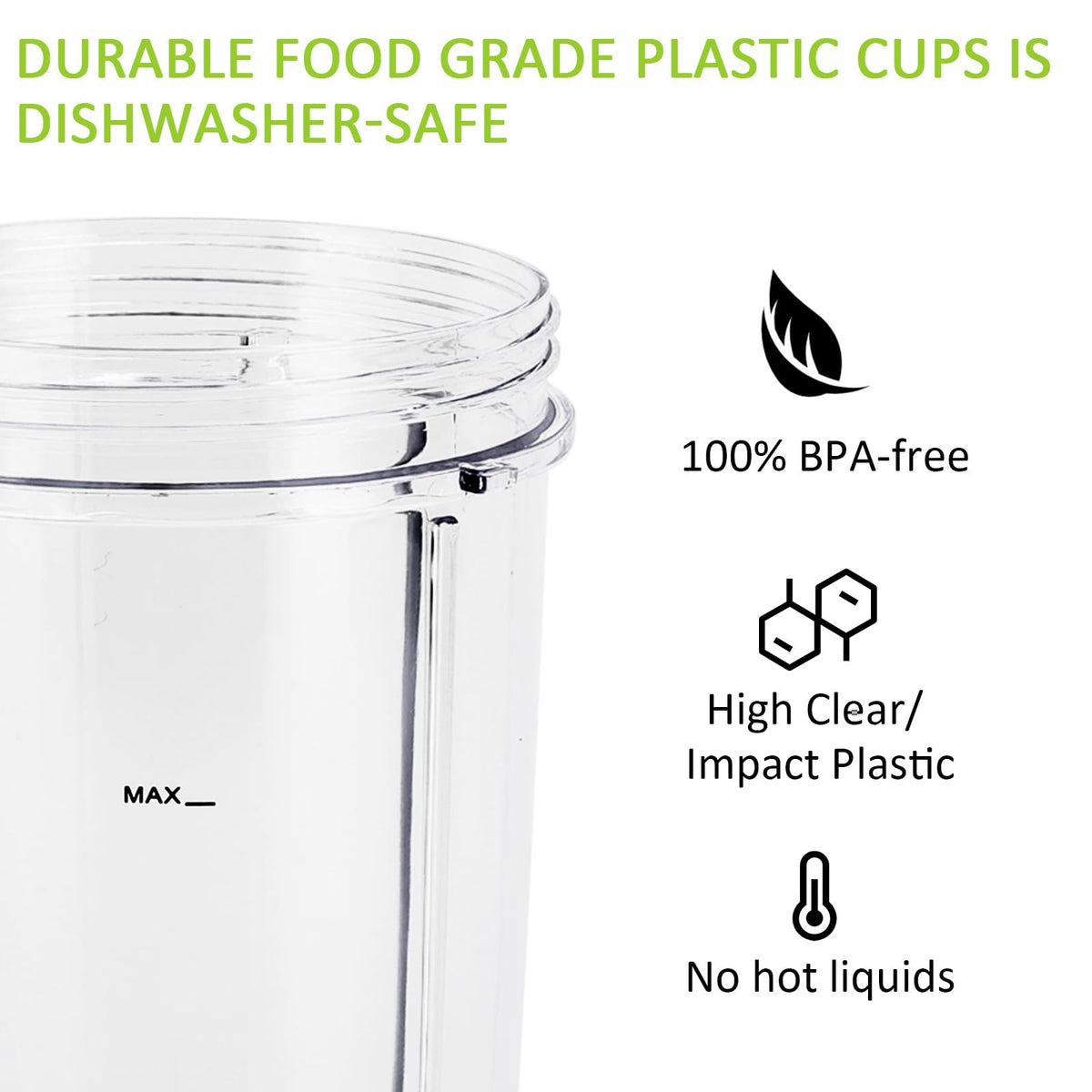 Feilifan dishwasher-safe blender cup for easy cleaning after blends.
