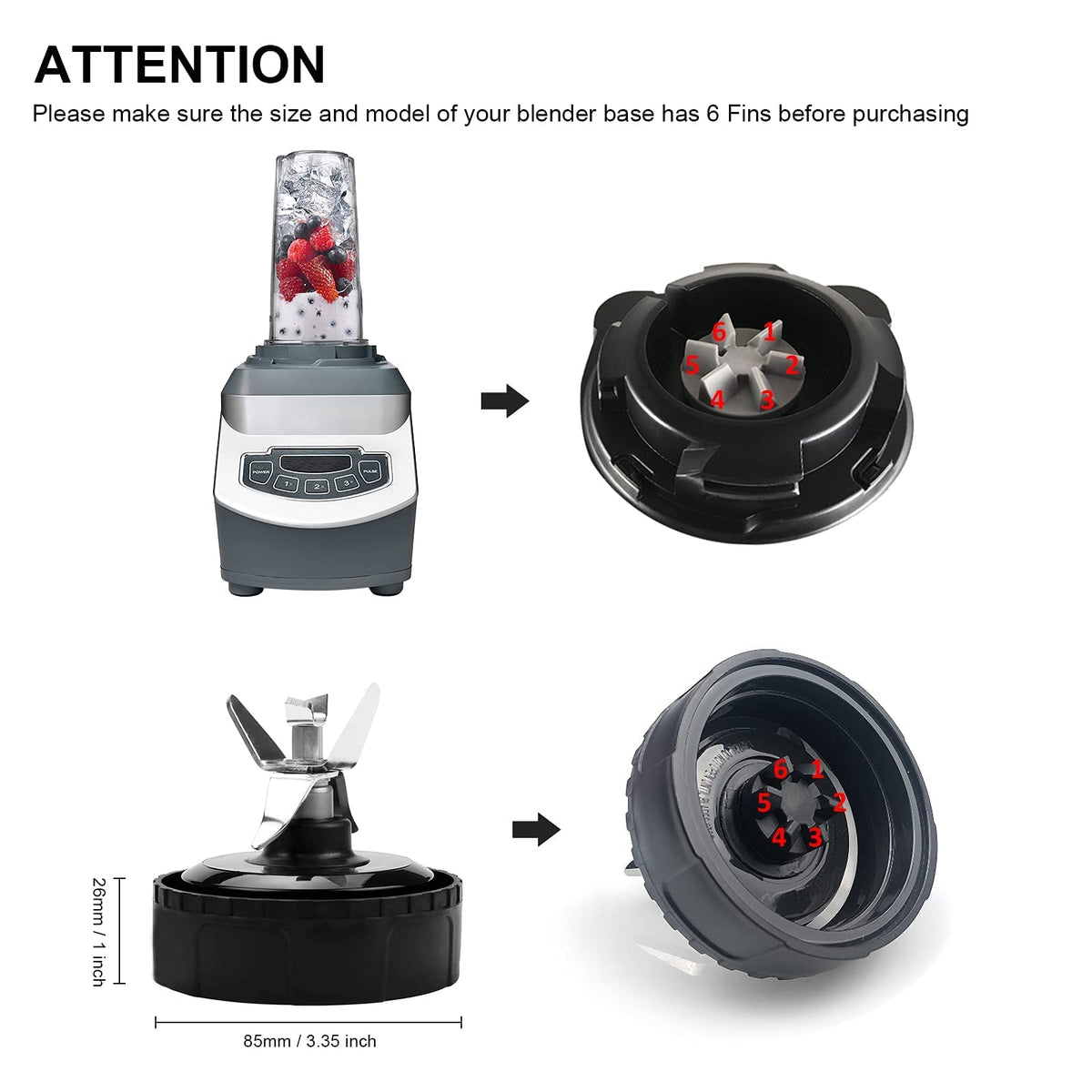 Feilifan size check helps ensure correct Ninja compatibility with 16 oz cups.