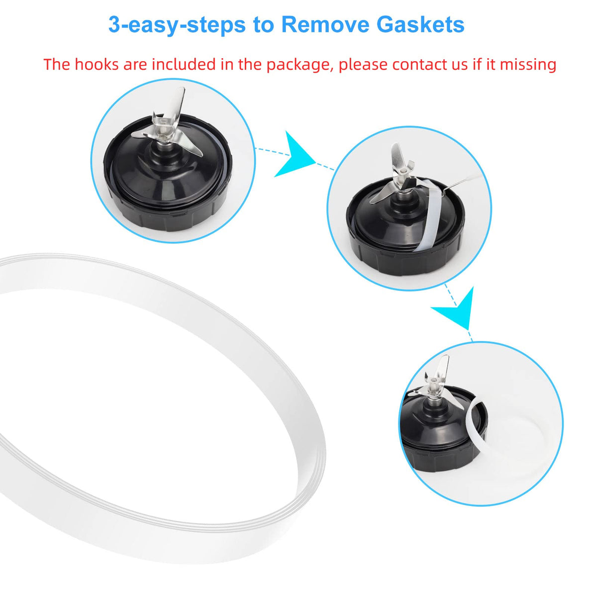 Feilifan white gasket close-up shows durable, food-grade material.