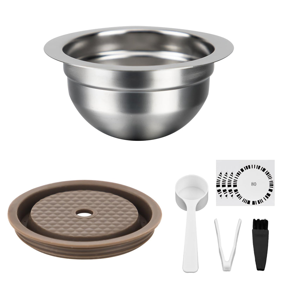 Feilifan reusable Vertuo capsule in stainless steel for eco-friendly brewing.