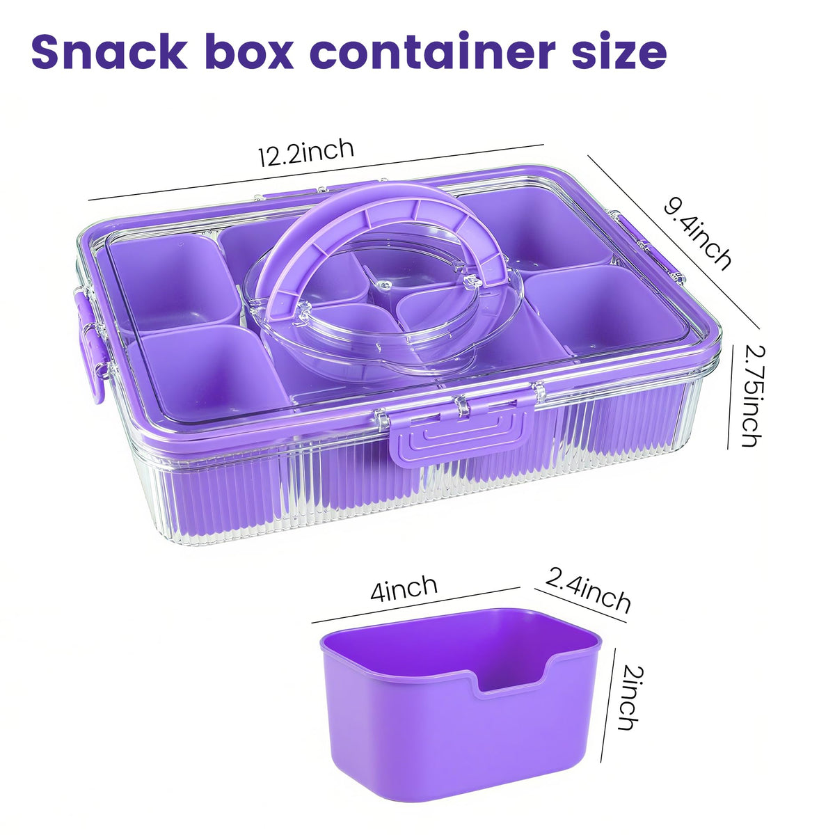 FEIOOD Snackle Box lid with 4 latches and silicone seal keeps snacks fresh.