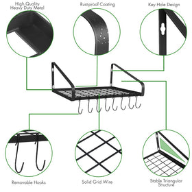 Felibeaco kitchen wall storage full rack mounted for organized cookware.