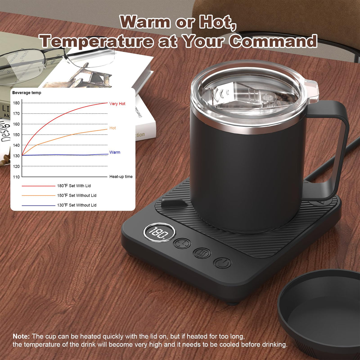 Felibeaco mug warmer with precise temperature control for customizable warmth