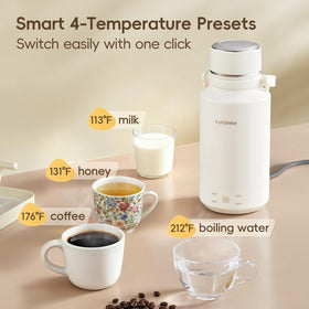 Felizbebe 600W fast boiling heats 1000ml quickly for on-the-go.