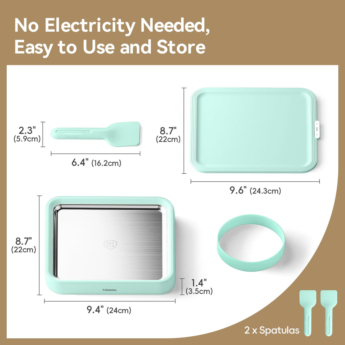Felizbebe ice cream roller spatulas help shape smooth rolls at home.