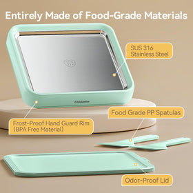 Felizbebe stainless-steel ice cream tray offers durable, food-safe freezing for desserts.