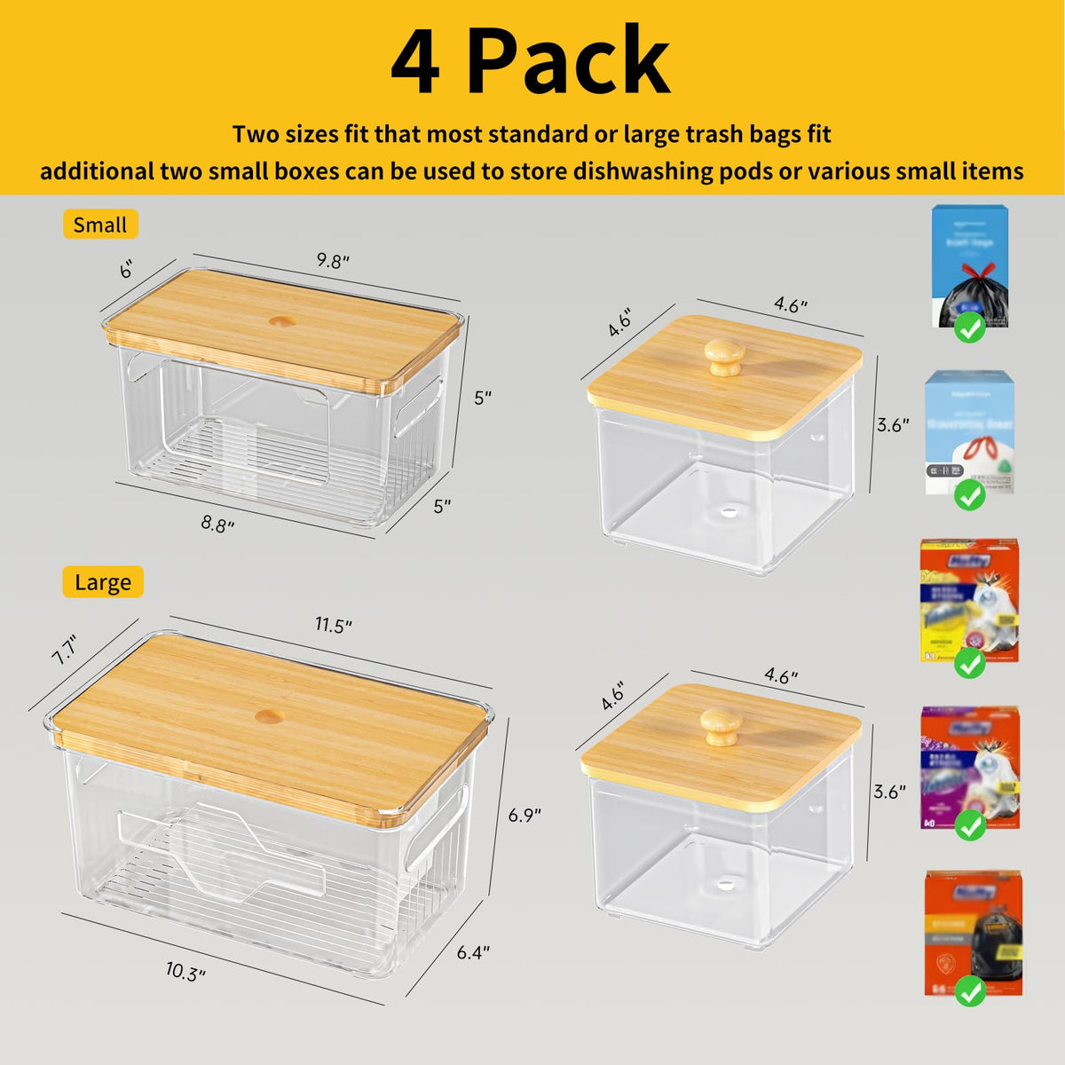 FELIZHOUSE dual-dispensing unit supports front and rear bag rolls for versatile use.