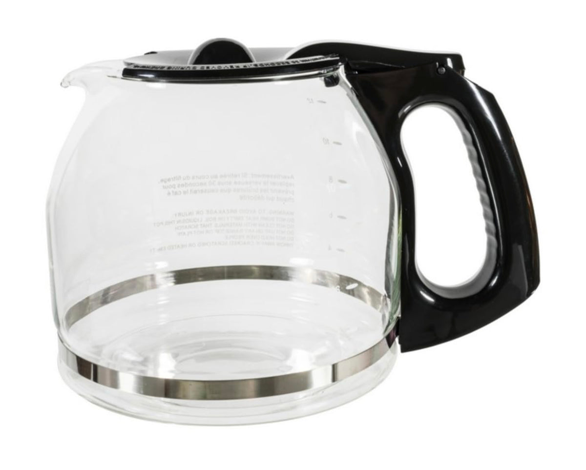 Felji 12-Cup carafe with black handle for Mr. Coffee; durable, reliable pour.