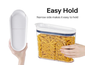 Felli cereal container’s minimalist clear design complements any kitchen.