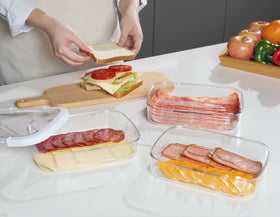 Felli Duo Loc stackable design helps organize fridge shelves.