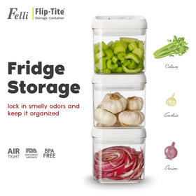 Felli Flip-Tite ergonomic flip-ring enables one-handed lid access.