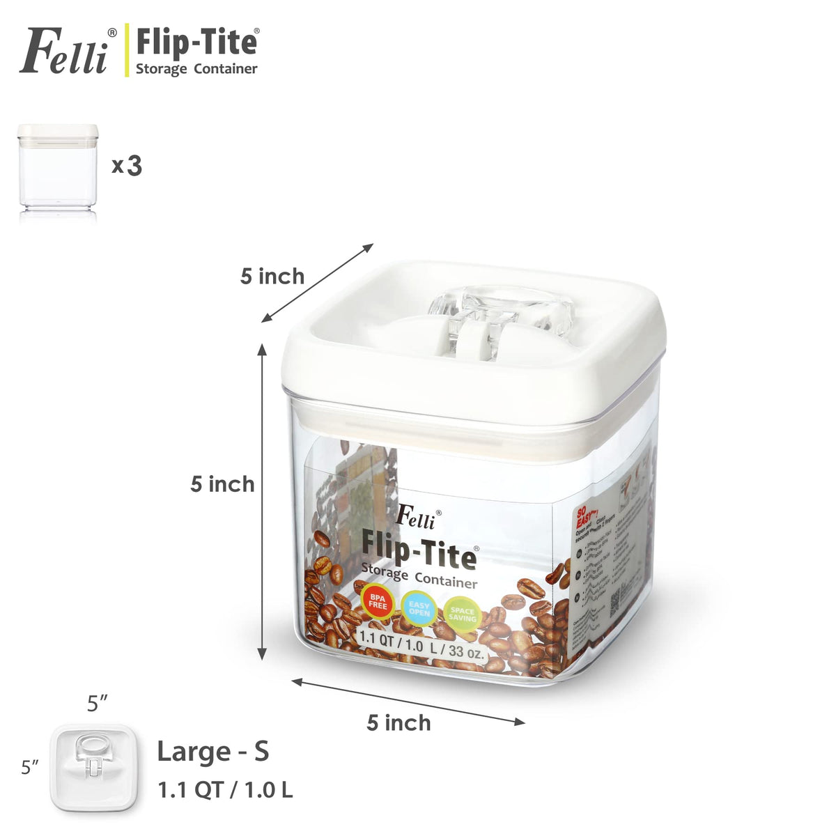 Felli Flip-Tite fridge-friendly container ready for chilled ingredients.